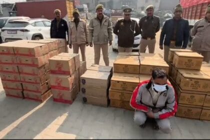 दादरी में लुहारली कट के पास से शराब तस्कर गिरफ्तार, 20 लाख की विदेशी शराब बरामद