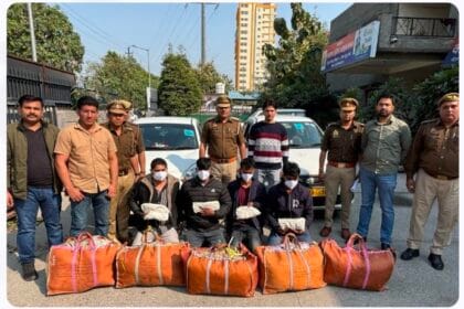 नोएडा पुलिस की बड़ी कार्रवाई: 20 लाख रुपये का अवैध गांजा बरामद, चार तस्कर गिरफ्तार