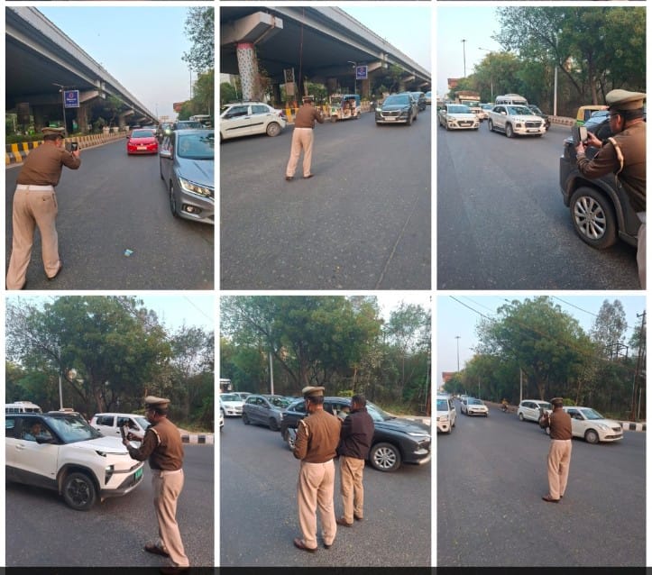 नोएडा में यातायात नियमों का उल्लंघन: 8063 वाहनों के ई-चालान और 24 वाहनों की सीज कार्रवाई 