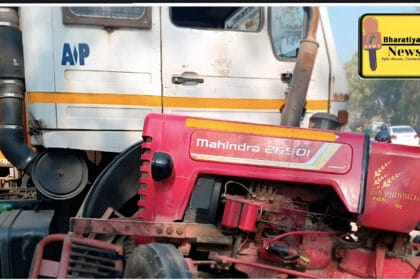 Greater Noida : बादलपुर क्षेत्र के एनटीपीसी मोड से धूममानिकपुर की तरफ जाते ओवरलोड ट्रैक्टर का कहर, टायर फटने से ट्रक चालक की मौत 