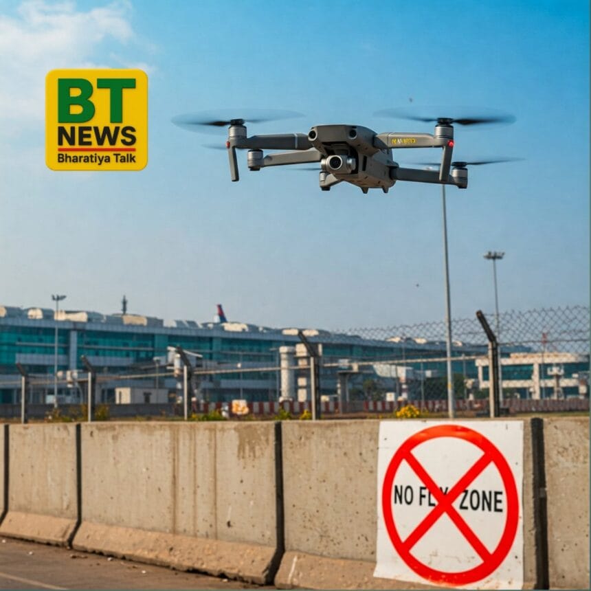 नोएडा इंटरनेशनल एयरपोर्ट (जेवर) 'रेड ज़ोन' घोषित, ड्रोन उड़ाने पर है पूर्ण प्रतिबंध  , उल्लंघन करने पर होगी सख्त कानूनी कार्रवाई।