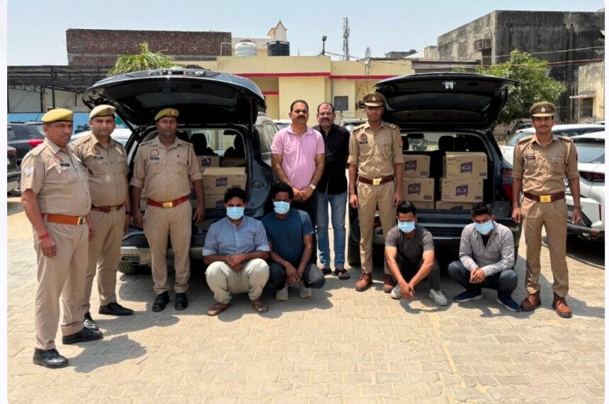 लग्जरी कारों में शराब तस्करी का भंडाफोड़, ₹15 लाख की अवैध शराब के साथ 4 तस्कर गिरफ्तार