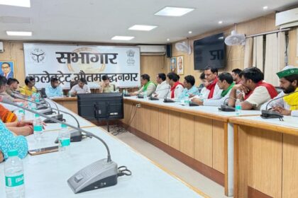 ग्रेटर नोएडा में किसानों संघर्ष मोर्चा का शक्ति प्रदर्शन: मांगों पर प्रशासन से कई मुद्दों पर बनी सहमति , सकारात्मक वार्ता 