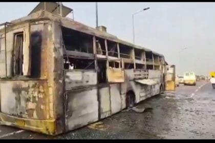 लखनऊ में चलती बस बनी आग का गोला, पांच यात्रियों की दर्दनाक मौत, दूर तक फैली दहशत