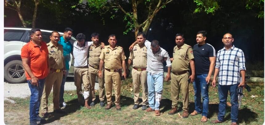 ग्रेटर नोएडा वेस्ट में पुलिस की बड़ी कार्रवाई: तीन मुठभेड़ों में 25 हजार के इनामी समेत 5 बदमाश घायल, लग्जरी कारें और हथियार बरामद