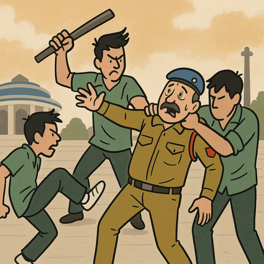 दलित प्रेरणा स्थल पर ड्यूटी में तैनात सिपाहियों से मारपीट, चार-पांच लोगों के खिलाफ केस दर्ज