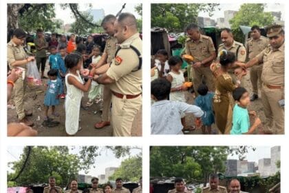 खाकी में दिखी भाई की ममता: नोएडा ACP ने झुग्गी-बस्ती की बच्चियों से बंधवाई राखी, बांटे उपहार