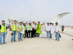  जेवर एयरपोर्ट पर ऐतिहासिक पल: रनवे पर उतरा पहला कैलिब्रेशन विमान, अप्रैल 2025 से संचालन की तैयारी