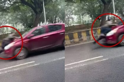 ग्रेटर नोएडा में मौत की रफ़्तार: ट्रैफिक पुलिसकर्मी को बोनट पर 500 मीटर तक दौड़ाया, रोंगटे खड़े कर देने वाला वीडियो वायरल