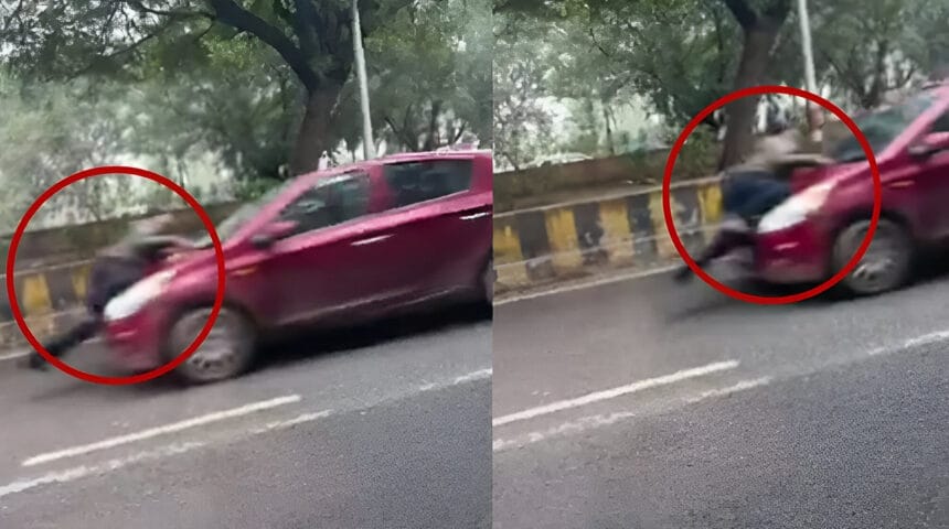 ग्रेटर नोएडा में मौत की रफ़्तार: ट्रैफिक पुलिसकर्मी को बोनट पर 500 मीटर तक दौड़ाया, रोंगटे खड़े कर देने वाला वीडियो वायरल