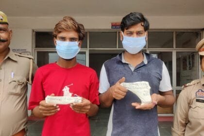 ग्रेटर नोएडा: घर पर फायरिंग कर रंगदारी और धमकी देने वाले 2 बदमाश गिरफ्तार, पिस्तौल व चाकू बरामद,बादलपुर पुलिस की कार्रवाई