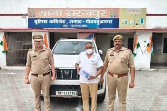 ग्रेटर नोएडा: सूरजपुर पुलिस के हत्थे चढ़ा शातिर बदमाश जितेंद्र नागर; अवैध पिस्टल, जिंदा कारतूस और स्कॉर्पियो कार बरामद