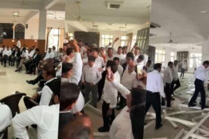 ग्रेटर नोएडा: सूरजपुर कोर्ट में चैंबर निर्माण को लेकर वकीलों में जबरदस्त हंगामा, शिलापट तोड़ा; सामान फेंकने से तनाव
