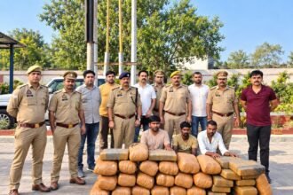 ग्रेटर नोएडा: बादलपुर पुलिस और एंटी नारकोटिक्स टीम का बड़ा एक्शन, ₹1 करोड़ के अवैध गांजे के साथ अंतरराज्यीय गैंग के 3 तस्कर गिरफ्तार; ट्रक में बनी थी सीक्रेट कैविटी