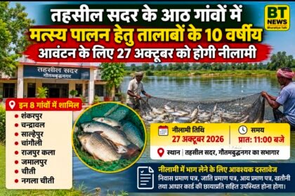 गौतमबुद्धनगर: तहसील सदर के 8 गांवों में तालाबों के 10 वर्षीय मत्स्य आवंटन के लिए 27 अक्टूबर को होगी नीलामी